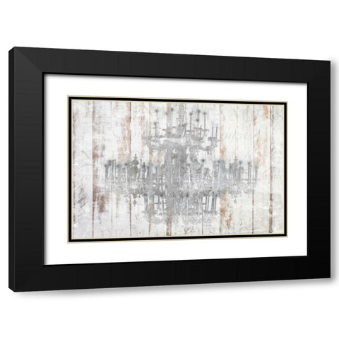 Barnwood Chandelier Black Modern Wood Framed Art Print with Double Matting by Allen, Kimberly