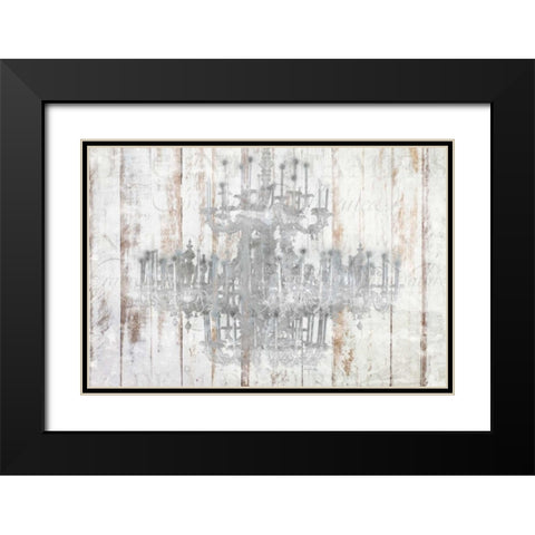 Barnwood Chandelier Black Modern Wood Framed Art Print with Double Matting by Allen, Kimberly