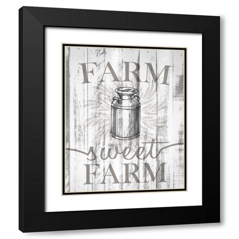 Farm Sweet Farm Black Modern Wood Framed Art Print with Double Matting by Allen, Kimberly