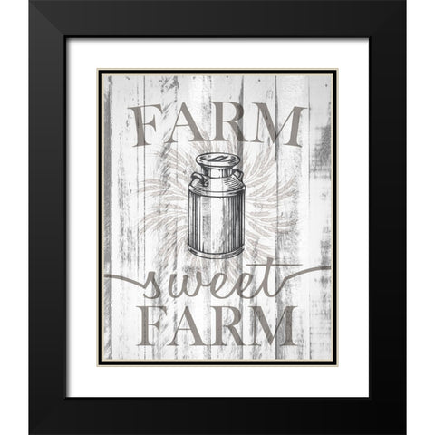 Farm Sweet Farm Black Modern Wood Framed Art Print with Double Matting by Allen, Kimberly