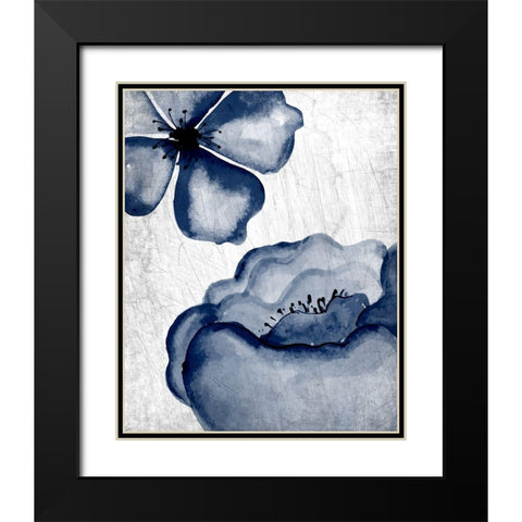 Navy Blooms 1 Black Modern Wood Framed Art Print with Double Matting by Allen, Kimberly