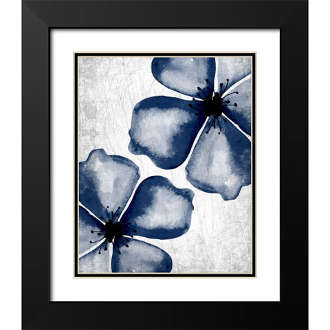 Navy Blooms 2 Black Modern Wood Framed Art Print with Double Matting by Allen, Kimberly