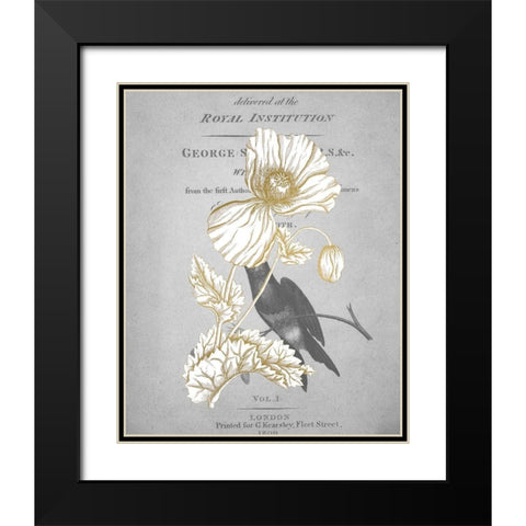 Gold Botanicals 2 Black Modern Wood Framed Art Print with Double Matting by Kimberly, Allen
