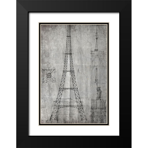 Sketches Black Modern Wood Framed Art Print with Double Matting by Kimberly, Allen