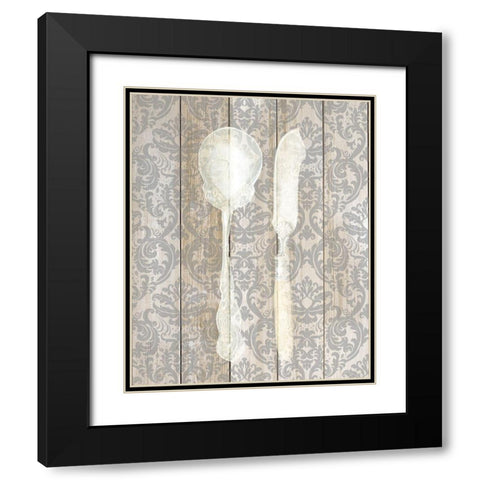 Antique Cutlery 2 Black Modern Wood Framed Art Print with Double Matting by Allen, Kimberly