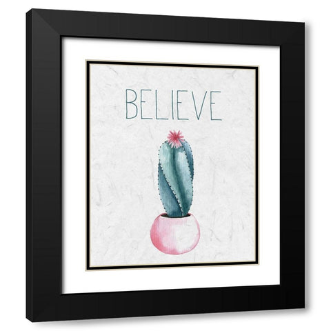 Cactus Pink 2 Black Modern Wood Framed Art Print with Double Matting by Allen, Kimberly