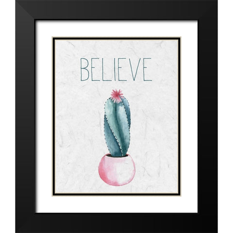 Cactus Pink 2 Black Modern Wood Framed Art Print with Double Matting by Allen, Kimberly