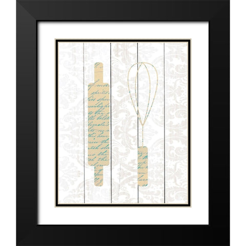 Kitchen Utensils 2 Black Modern Wood Framed Art Print with Double Matting by Kimberly, Allen