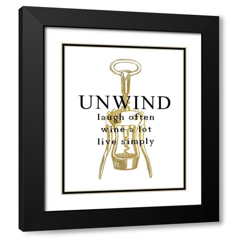 Unwind Black Modern Wood Framed Art Print with Double Matting by Kimberly, Allen