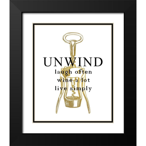 Unwind Black Modern Wood Framed Art Print with Double Matting by Kimberly, Allen