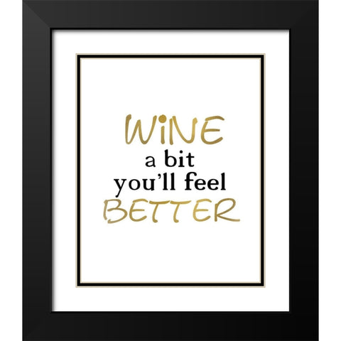 Wine a Bit Black Modern Wood Framed Art Print with Double Matting by Kimberly, Allen