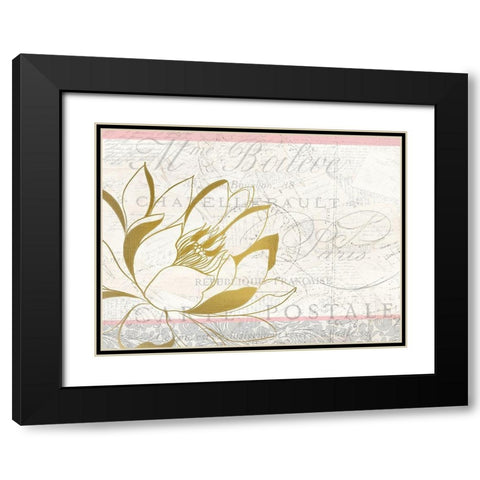 Pink and Gold Bloom 2 Black Modern Wood Framed Art Print with Double Matting by Kimberly, Allen