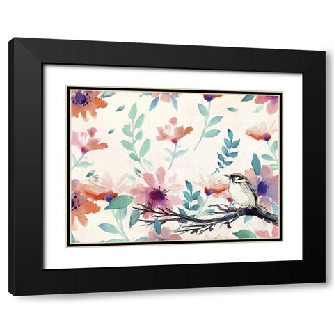 Spring Bird Black Modern Wood Framed Art Print with Double Matting by Kimberly, Allen