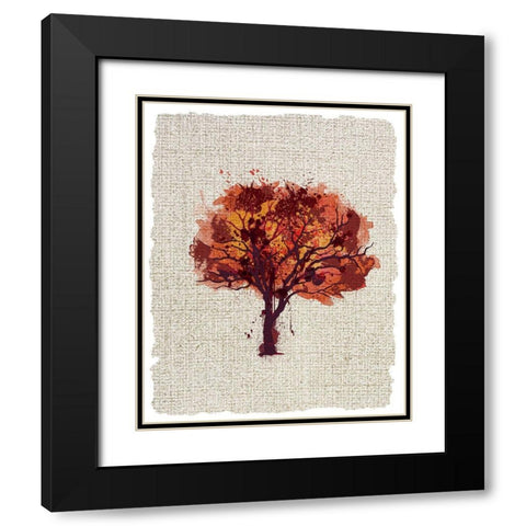 Splatter Trees 2 Black Modern Wood Framed Art Print with Double Matting by Kimberly, Allen