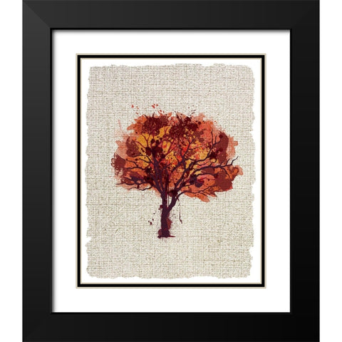 Splatter Trees 2 Black Modern Wood Framed Art Print with Double Matting by Kimberly, Allen
