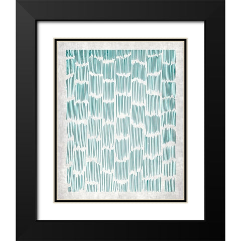 Teal Crosshatched 2 Black Modern Wood Framed Art Print with Double Matting by Allen, Kimberly