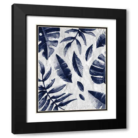 Tropic Indigo Leaves 1 Black Modern Wood Framed Art Print with Double Matting by Allen, Kimberly