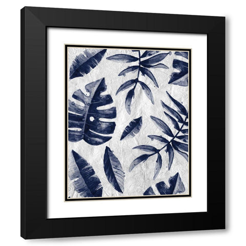 Tropic Indigo Leaves 2 Black Modern Wood Framed Art Print with Double Matting by Allen, Kimberly