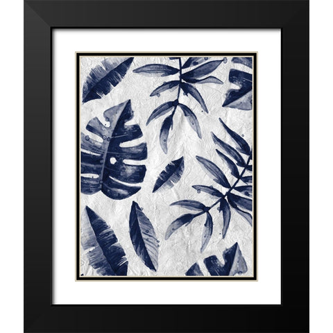 Tropic Indigo Leaves 2 Black Modern Wood Framed Art Print with Double Matting by Allen, Kimberly