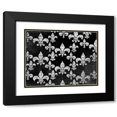 Black and White Fleur Black Modern Wood Framed Art Print with Double Matting by Kimberly, Allen