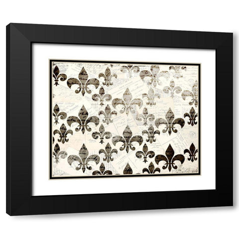 Fleur Words Black Modern Wood Framed Art Print with Double Matting by Kimberly, Allen