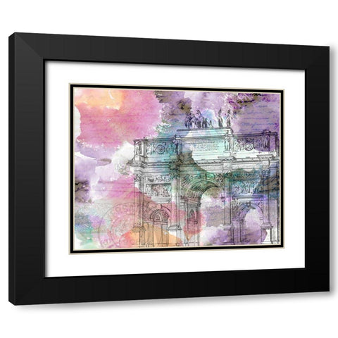 Watercolor Travel 2 Black Modern Wood Framed Art Print with Double Matting by Kimberly, Allen