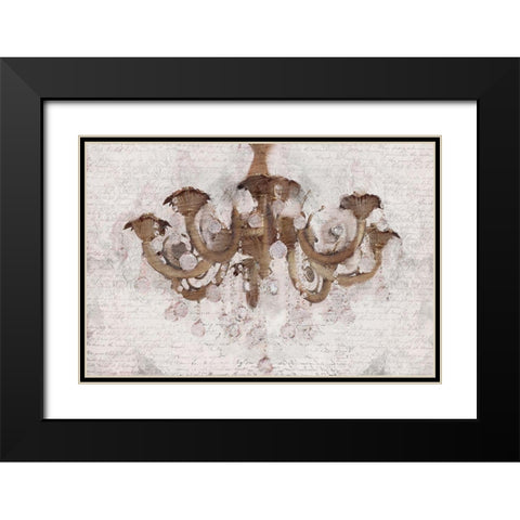 Blush Chandelier V2 Black Modern Wood Framed Art Print with Double Matting by Kimberly, Allen