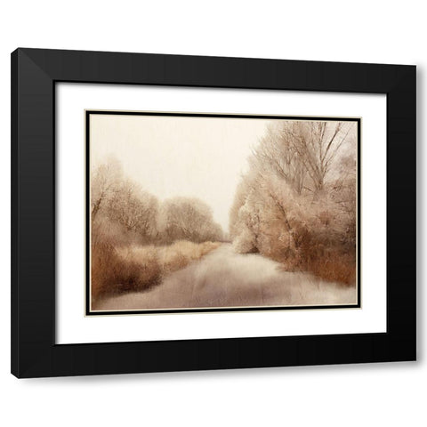 Taupe Sunset Black Modern Wood Framed Art Print with Double Matting by Kimberly, Allen