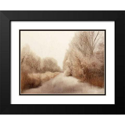 Taupe Sunset Black Modern Wood Framed Art Print with Double Matting by Kimberly, Allen