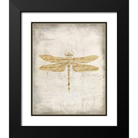 Dragonfly Letters 3 Black Modern Wood Framed Art Print with Double Matting by Kimberly, Allen