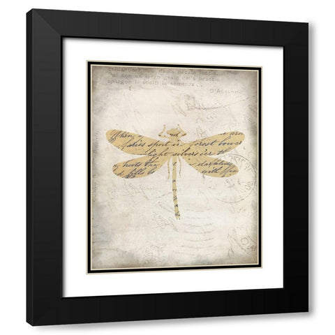 Dragonfly Letters 2 Black Modern Wood Framed Art Print with Double Matting by Kimberly, Allen
