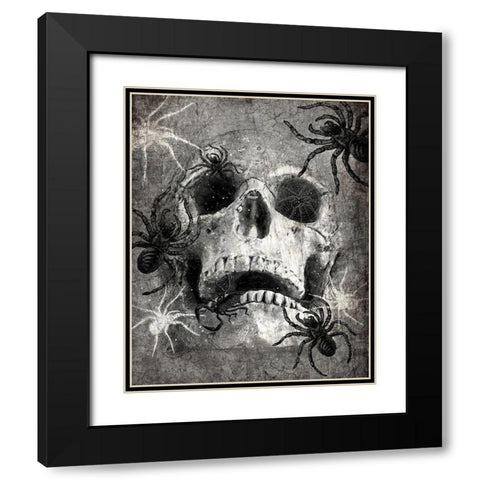 Spider  Skull Black Modern Wood Framed Art Print with Double Matting by Kimberly, Allen