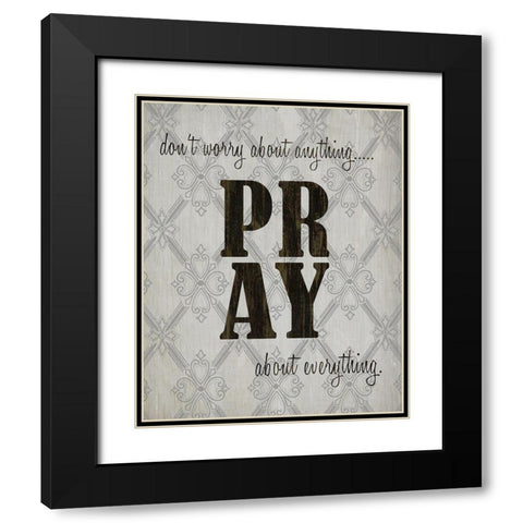 PRAY Black Modern Wood Framed Art Print with Double Matting by Kimberly, Allen