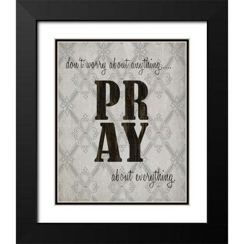 PRAY Black Modern Wood Framed Art Print with Double Matting by Kimberly, Allen