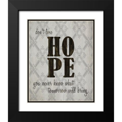 HOPE Black Modern Wood Framed Art Print with Double Matting by Kimberly, Allen