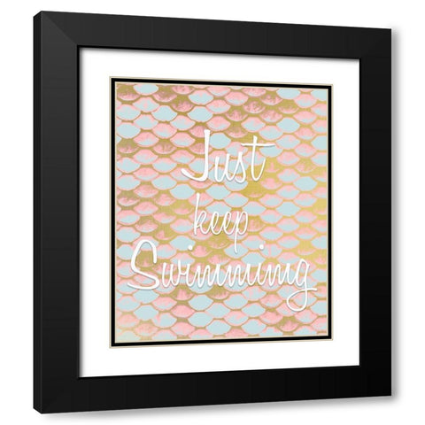 Be a Mermaid 3 Black Modern Wood Framed Art Print with Double Matting by Kimberly, Allen