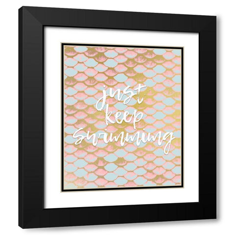 Be a Mermaid 3 v2 Black Modern Wood Framed Art Print with Double Matting by Kimberly, Allen