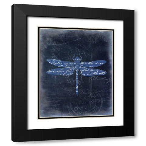 Dragonfly Blue 3 Black Modern Wood Framed Art Print with Double Matting by Allen, Kimberly