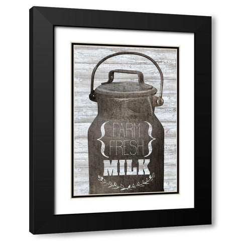 Farm Fresh Milk  Black Modern Wood Framed Art Print with Double Matting by Kimberly, Allen