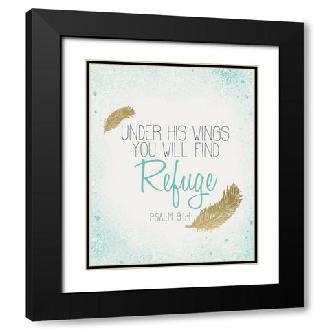 Under his Wings Black Modern Wood Framed Art Print with Double Matting by Kimberly, Allen