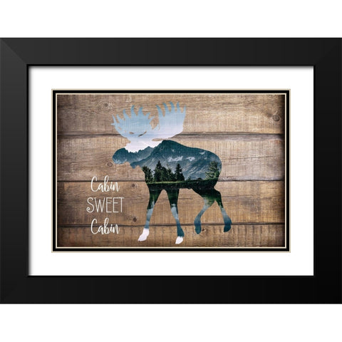 Cabin Sweet Cabin Black Modern Wood Framed Art Print with Double Matting by Kimberly, Allen