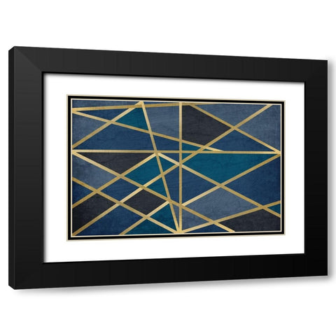 Gold and Blue Maze Black Modern Wood Framed Art Print with Double Matting by Allen, Kimberly