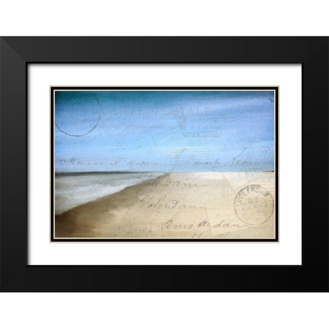 Letters by the Sea Black Modern Wood Framed Art Print with Double Matting by Kimberly, Allen
