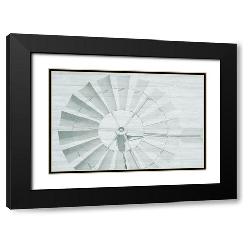 Windmill Black Modern Wood Framed Art Print with Double Matting by Kimberly, Allen