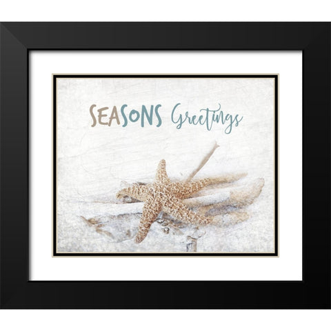 Seasons Greetings Black Modern Wood Framed Art Print with Double Matting by Kimberly, Allen