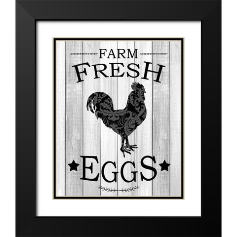 Farm Fresh Eggs Black Modern Wood Framed Art Print with Double Matting by Kimberly, Allen