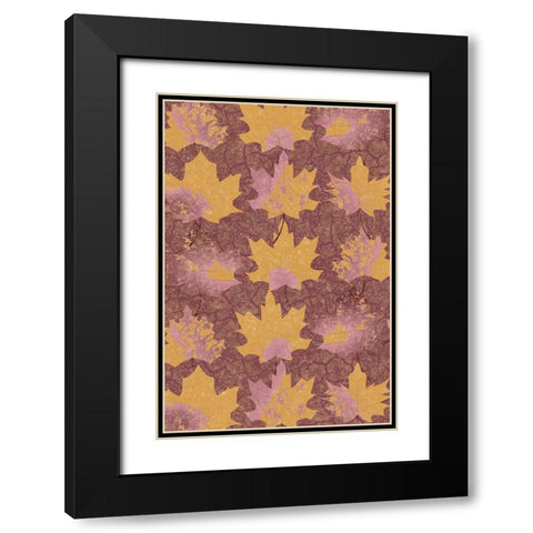Pattern of Leaves Black Modern Wood Framed Art Print with Double Matting by Kimberly, Allen