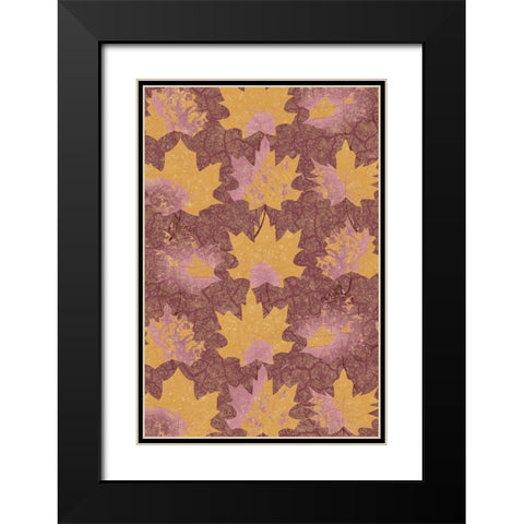 Pattern of Leaves Black Modern Wood Framed Art Print with Double Matting by Kimberly, Allen