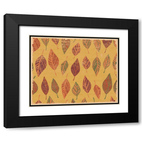 Falling Leaves Black Modern Wood Framed Art Print with Double Matting by Kimberly, Allen