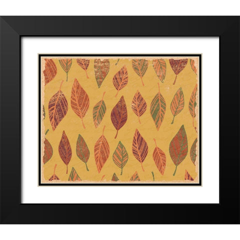 Falling Leaves Black Modern Wood Framed Art Print with Double Matting by Kimberly, Allen